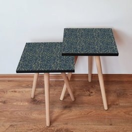 Hanah Home Mesas Nido 2 Piezas Gris y Amarillo